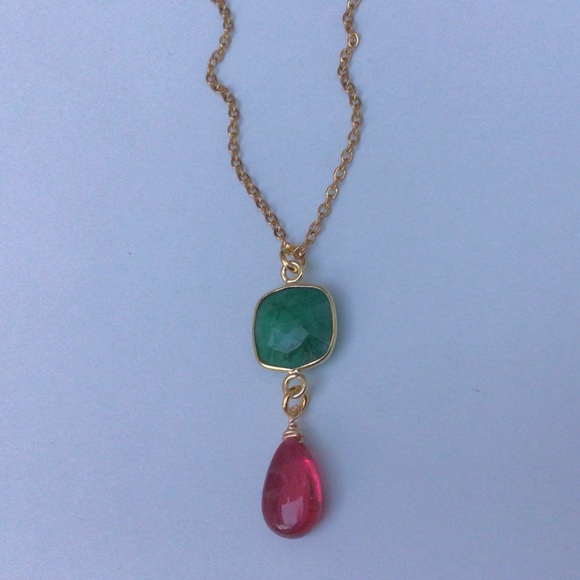 Emerald Ruby sundance charm necklace - Picture 8 of 9